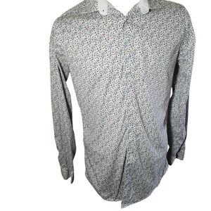 GRAFTON Men's Slim Fit Floral Print Button‎ Down Shirt M
